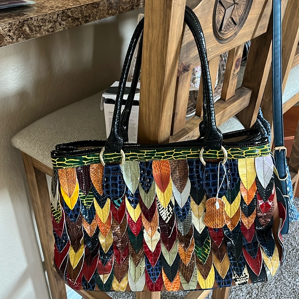 New never used leather handbag